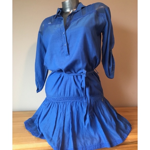 BLUE COTTON GUESS DRESS - Picture 2 of 3